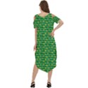 Golden Leaves Cold Shoulder Loose Fit Dress With Pockets View4