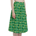Golden Leaves A-Line Full Circle Midi Skirt With Pocket View3