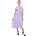 Pale Pink To Pale Violet Bilinear Gradient Midi Tie-Back Chiffon Dress View1