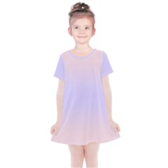 Pale Pink To Pale Violet Bilinear Gradient Kids  Simple Cotton Dress