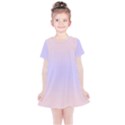 Pale Pink To Pale Violet Bilinear Gradient Kids  Simple Cotton Dress View1