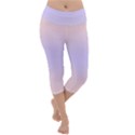 Pale Pink To Pale Violet Bilinear Gradient Lightweight Velour Capri Yoga Leggings View1