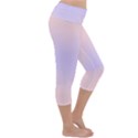 Pale Pink To Pale Violet Bilinear Gradient Lightweight Velour Capri Yoga Leggings View3