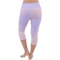Pale Pink To Pale Violet Bilinear Gradient Lightweight Velour Capri Yoga Leggings View4