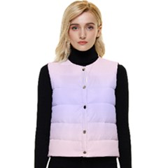 Pale Pink To Pale Violet Bilinear Gradient Women s Button Up Puffer Vest