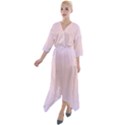 Pale Violet To Pale Pink Bilinear Gradient Quarter Sleeve Wrap Front Maxi Dress View1