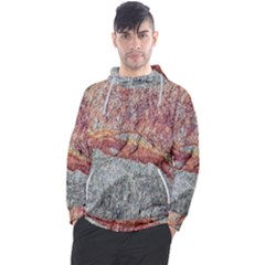 Red And Gray Rock Texture Print Men s Pullover Hoodie