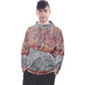 Red And Gray Rock Texture Print Men s Pullover Hoodie View1