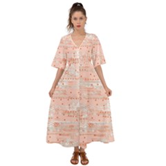 Boho Pattern Kimono Sleeve Boho Dress