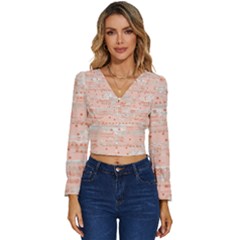 Boho Pattern Long Sleeve V-neck Top
