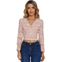 Boho Pattern Long Sleeve V-Neck Top View1