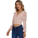 Boho Pattern Long Sleeve V-Neck Top View2