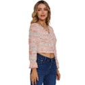 Boho Pattern Long Sleeve V-Neck Top View3