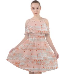 Boho Pattern Cut Out Shoulders Dress