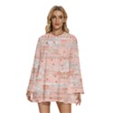 Boho Pattern Round Neck Long Sleeve Bohemian Style Chiffon Mini Dress View1