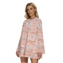 Boho Pattern Round Neck Long Sleeve Bohemian Style Chiffon Mini Dress View2