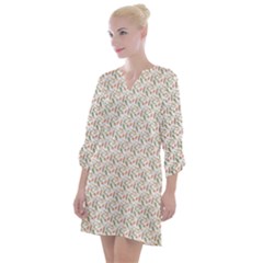 Boho Pattern 3 Open Neck Shift Dress
