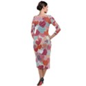Valentines Day Hearts Romance Love Quarter Sleeve Midi Velour Bodycon Dress View2