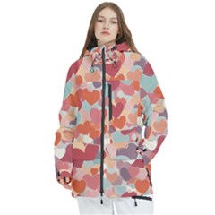 Valentines Day Hearts Romance Love Women s Multi Pockets Zip Ski And Snowboard Waterproof Breathable Jacket