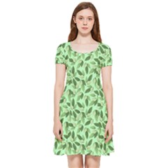 Leaves Pattern Texture Seamless Inside Out Cap Sleeve Dress