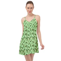 Leaves Pattern Texture Seamless Summer Time Chiffon Dress