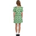 Leaves Pattern Texture Seamless Kids  Frilly Sleeves Pocket Dress View4