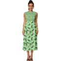 Leaves Pattern Texture Seamless Sleeveless Round Neck Midi Dress View1