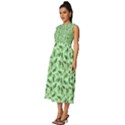 Leaves Pattern Texture Seamless Sleeveless Round Neck Midi Dress View2