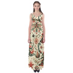 Christmas Tree Snow Empire Waist Maxi Dress
