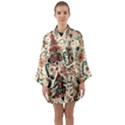 Christmas Tree Snow Long Sleeve Satin Kimono View1