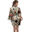 Christmas Tree Snow Long Sleeve Satin Kimono View2