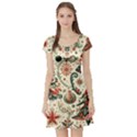 Christmas Tree Snow Short Sleeve Skater Dress View1