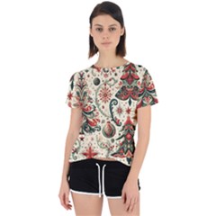 Christmas Tree Snow Open Back Sport T-shirt