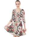 Christmas Tree Snow Quarter Sleeve Front Wrap Dress View1