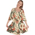 Christmas Tree Snow Velour Kimono Dress View1