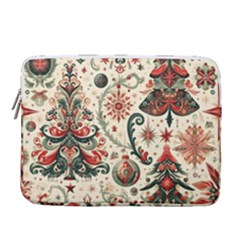 Christmas Tree Snow 14  Vertical Laptop Sleeve Case With Pocket