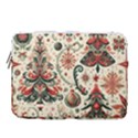 Christmas Tree Snow 14  Vertical Laptop Sleeve Case With Pocket View1
