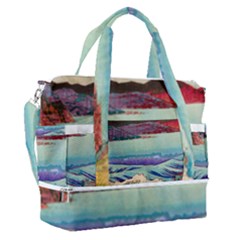 Wave Japanese Mount Fuji Ocean Sports Shoulder Bag With Shoes Compartment