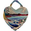 Wave Japanese Mount Fuji Ocean Giant Heart Shaped Tote View2