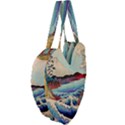 Wave Japanese Mount Fuji Ocean Giant Heart Shaped Tote View4