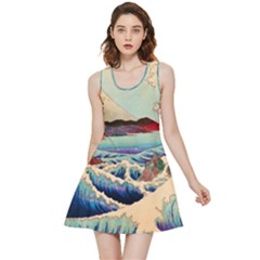 Wave Japanese Mount Fuji Ocean Inside Out Reversible Sleeveless Dress