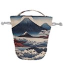 Hokusai Moutains Japan Drawstring Bucket Bag View1