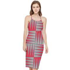 Zigzag Pattern Chevron Red Bodycon Cross Back Summer Dress