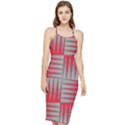 Zigzag Pattern Chevron Red Bodycon Cross Back Summer Dress View1