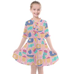 Ice Cream Donut Sweets Candie Kids  All Frills Chiffon Dress