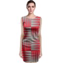 Zigzag Pattern Chevron Red Sleeveless Velvet Midi Dress View1