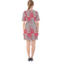 Zigzag Pattern Chevron Red Sixties Short Sleeve Mini Dress View2