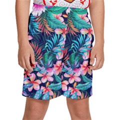 Hawaiian Flowers Hawaii Kids  Basketball Shorts