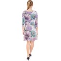 Flowers Pattern Floral Quarter Sleeve Front Wrap Dress View2