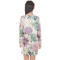 Flowers Pattern Floral Long Sleeve Chiffon Shift Dress  View2